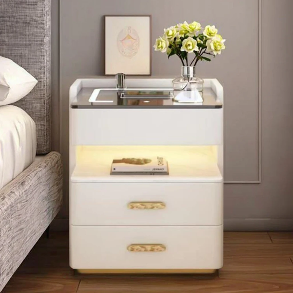 Heißer Verkauf moderner Luxus-Nachttisch, intelligenter Nachttisch mit kabelloser Aufladung für Schlafzimmer und Krankenhausgebrauch