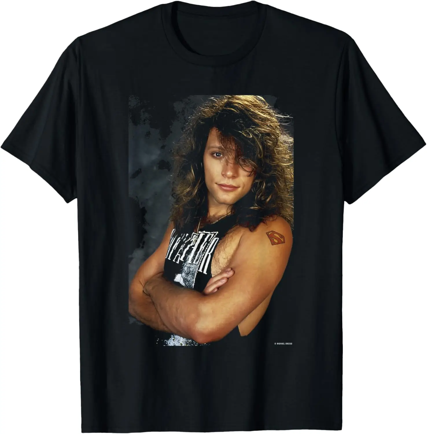 Jon Bon Jovi Slippery When Wet By Michael Grecco T-Shirt 100% Cotton Trendy Y2K Short-Sleeve Tee – Soft, Quick-Drying, &