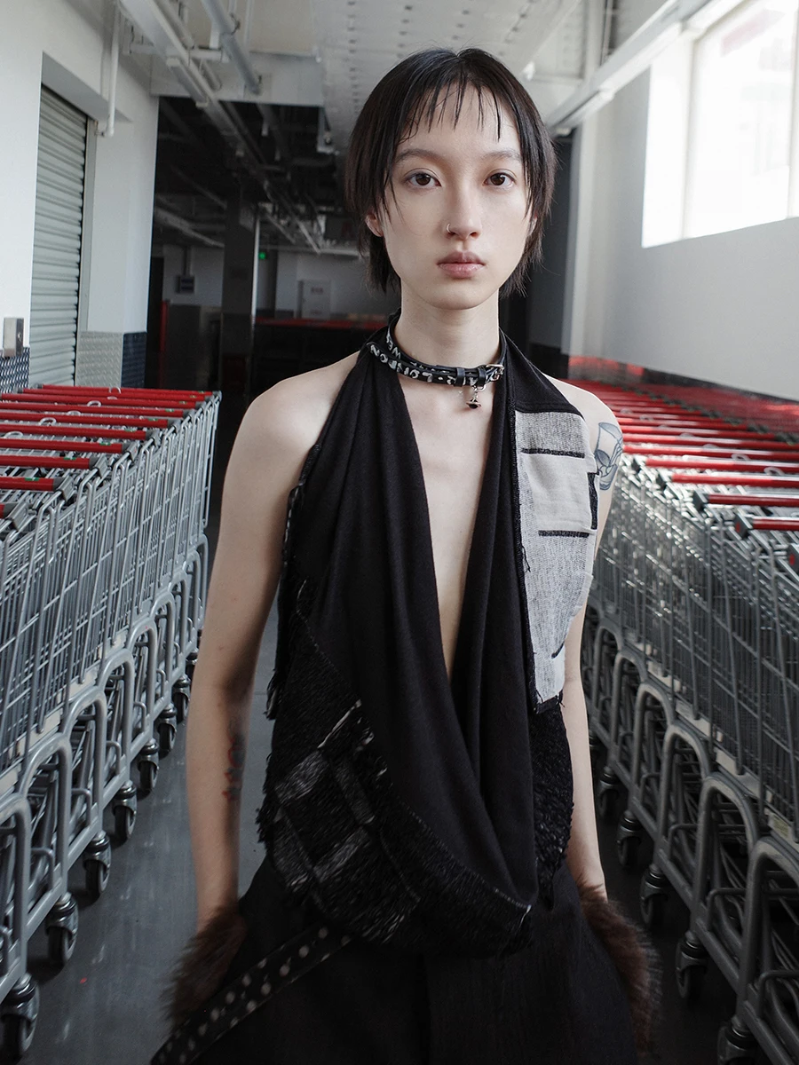 

Original Design Foggy Area Sexy Personalized Neutral Sle ter Ne Vest Scarf Women's Outerwear Cotton Polyester Blend