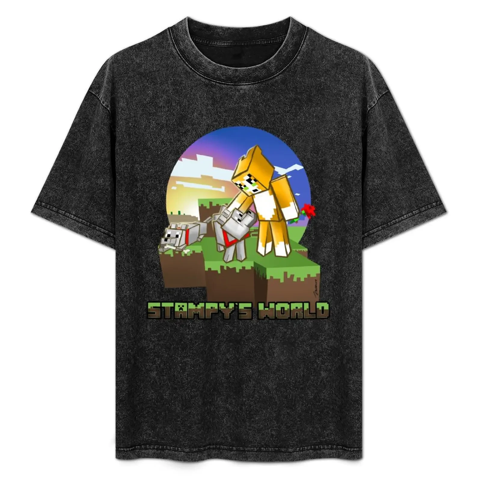 

Mr Stampy cat and dogs at sunset T-Shirt man clothes for a boy plain plus size men clothing