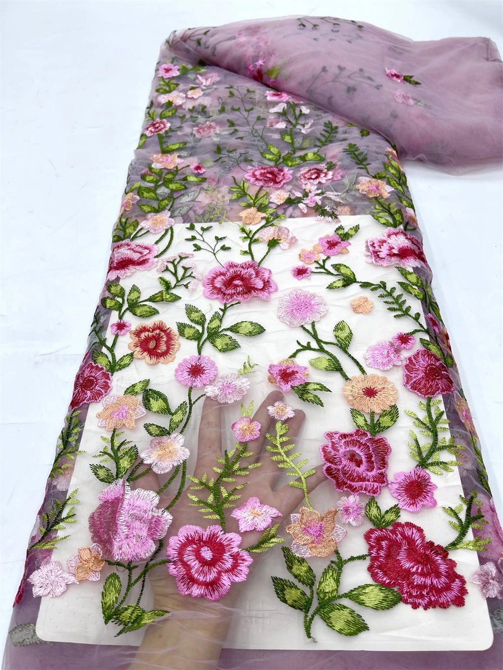African Nigerian Tulle Lace 2024High Quality Fabric Embroidery Silk Fabric French Dress Prom Party Gown For Sewing 5Yards