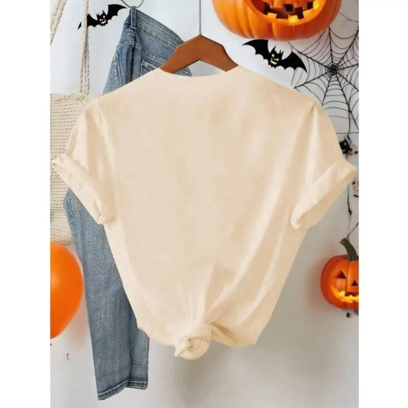 C 852 와이드 로윈 패턴 귀여운 꽃 유령 디자인 크로스보더 캐주얼 스포츠웨어 세트 남성용 가을 7부 바지