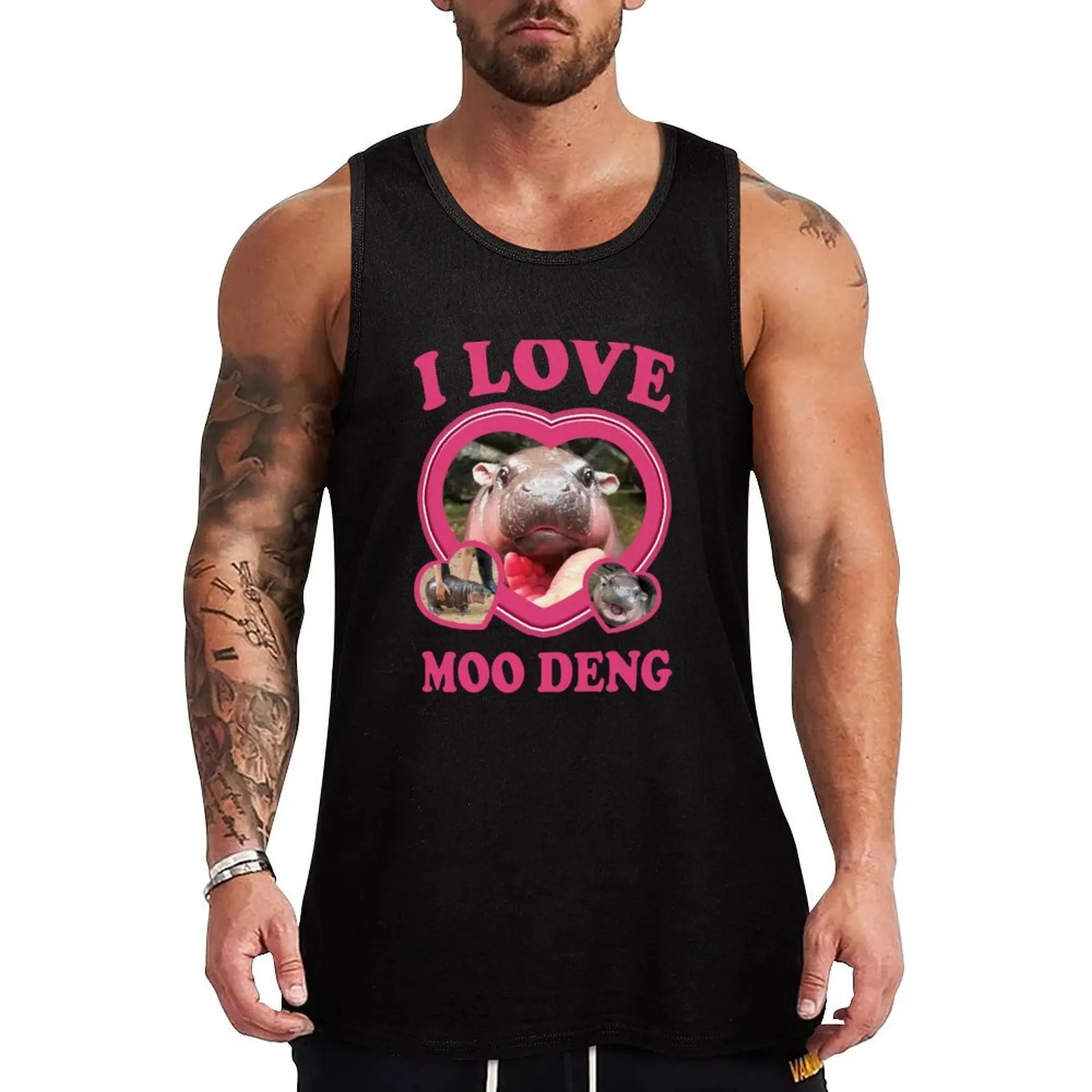 I Love Moo Deng Tank Top sexy clothes men muscular man