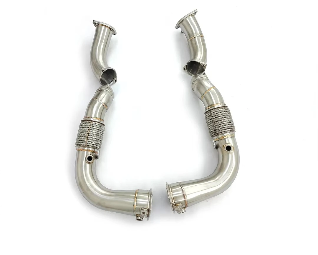 Performance High Free Flow Exhaust Pipes Fit For BMW G90 M5 S63 4.4T Downpipe Exhaust Without Heat Shield