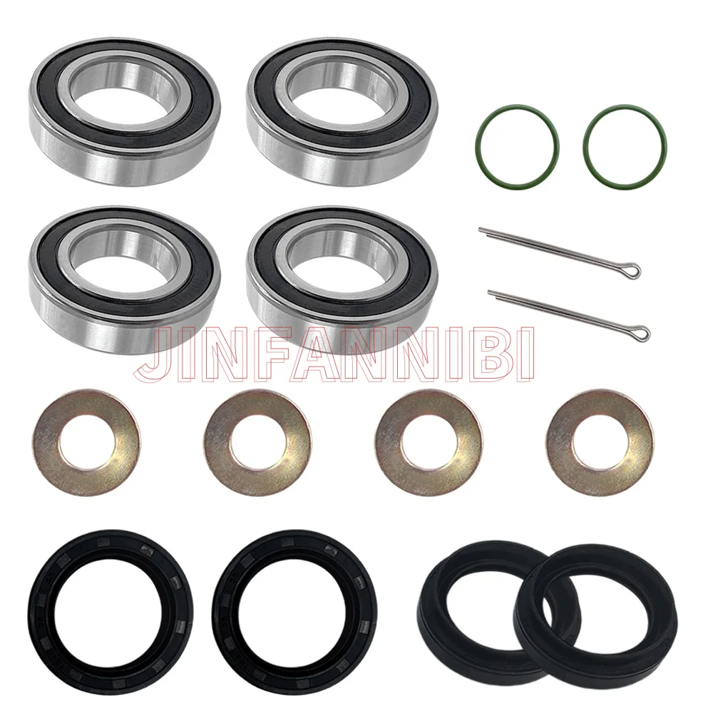 Front Wheel Bearings Seals Kit w/ Washers For Yamaha Kodiak 450 YFM450 2003-2006 Rhino 660 YXR660F 2004-200