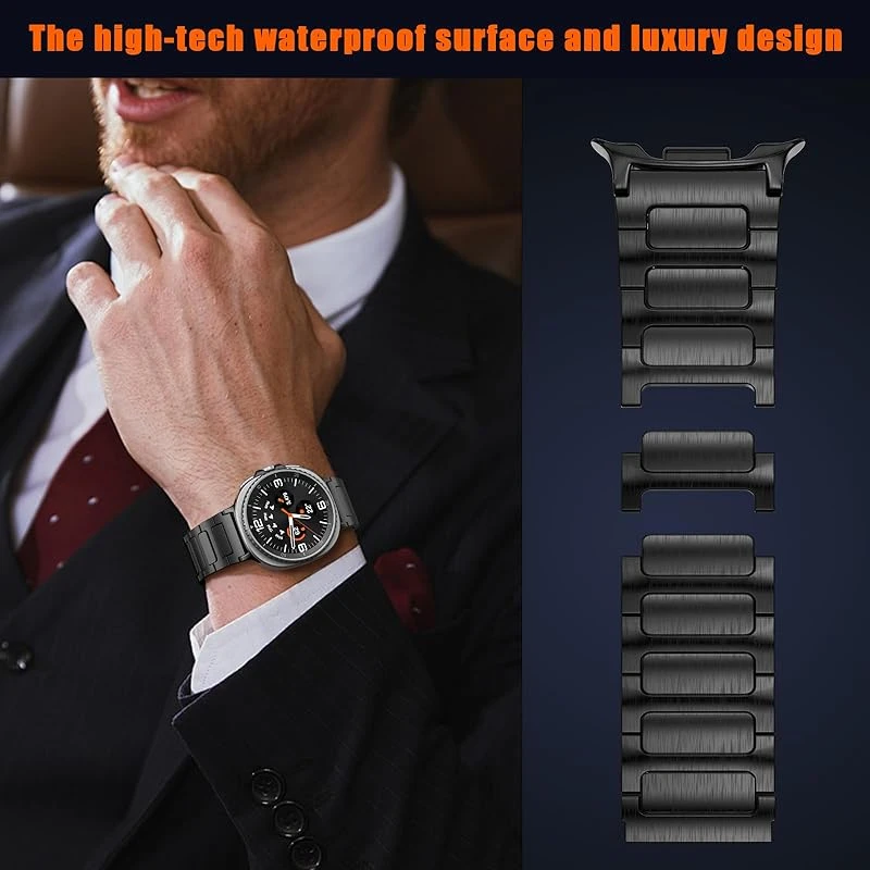 新しいステンレススチールバンドループ Samsung Galaxy Watch 8 40mm/44mm、クラシック 46mm リストストラップと互換性あり