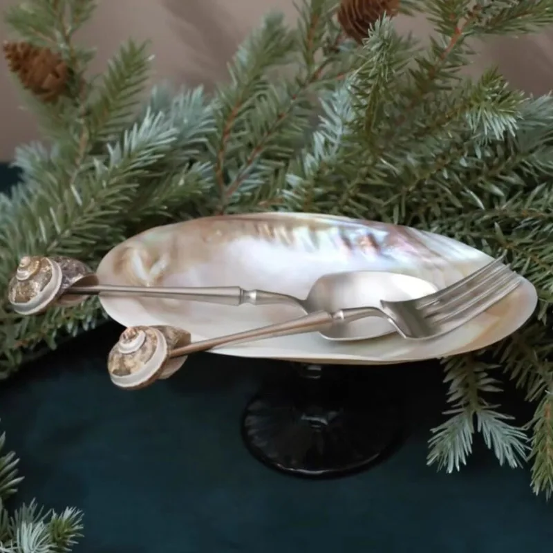 French pearl shell plate, meal tray, high-end fruit plate, light luxury, high-end birthday gift.