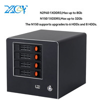 XCY NAS Mini PC with Inter N150/Celeron N2940 Support Linux Router Computer for Home with 4xUSB 1xHDMI 1xVGA Windows10Pro Ready