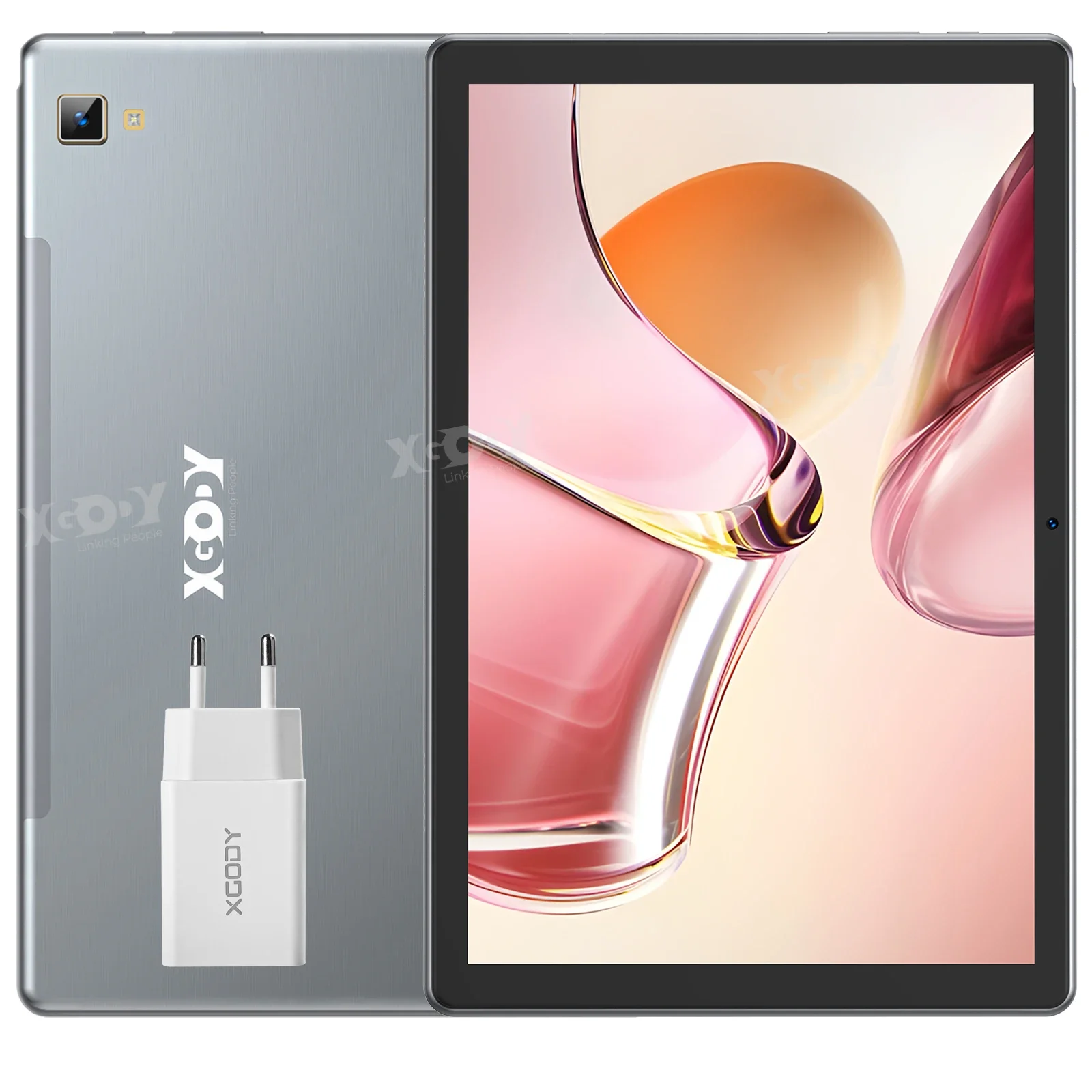 XGODY P60 Android 15 Tablet 10.1 inch 2K scherm, UNISOC T606, max. 24GB RAM, 256GB ROM, 8000mAh, 10W snelladen, 4G LTE, GPS