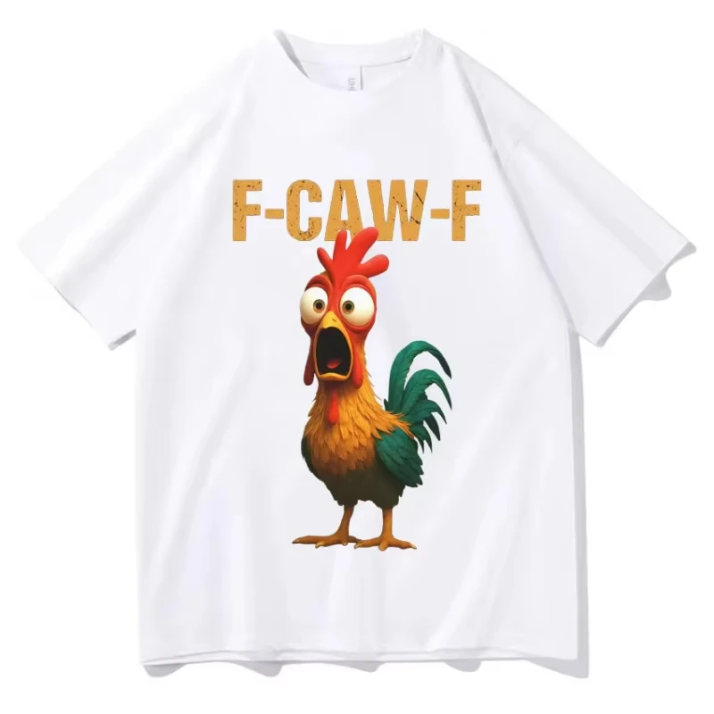 Men's Funny Rooster Graphic T Shirt Summer Casual F-CAW-F Humor Slogan Print Loose Short Sleeve Casual Streetwear Tee Tops DX012 view 3