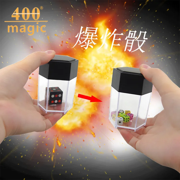Large Colorful Exploding Dice, One Turns into Eight, Explosion Dice Magic Toy, Magic Props