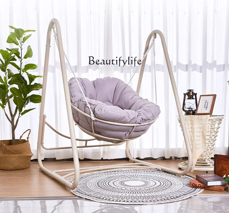 

LJY*Household Balcony Single Cradle Chair Cream Style Indoor Swing Cradle Hanging Basket