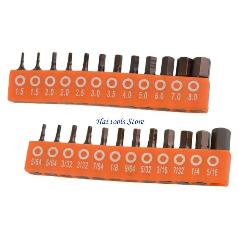X37E 12/24Pcs 25mm Screwdriver Bit Electric Screw Driver With Storage Bar Hand Tool