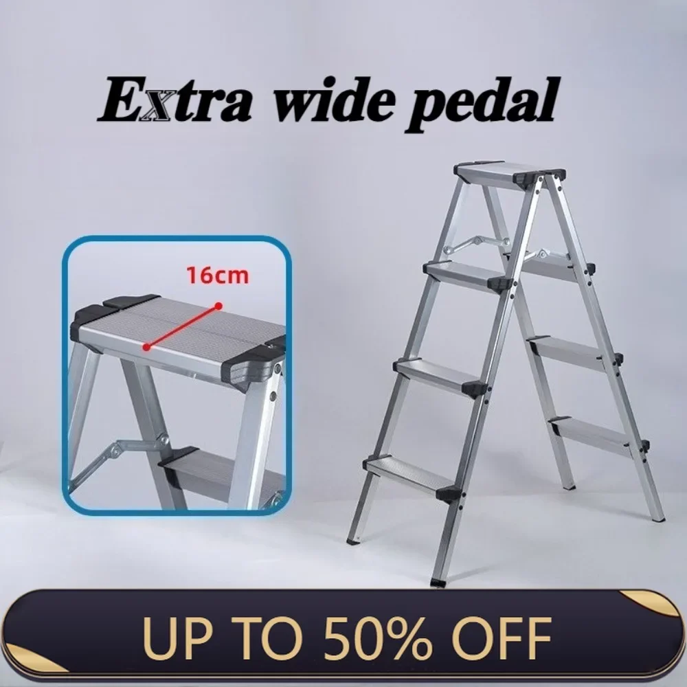 Aluminum Alloy Folding Ladders Thickened And Widened Portable Step Ladder Stable And Durable Multifunctional Construction Tools