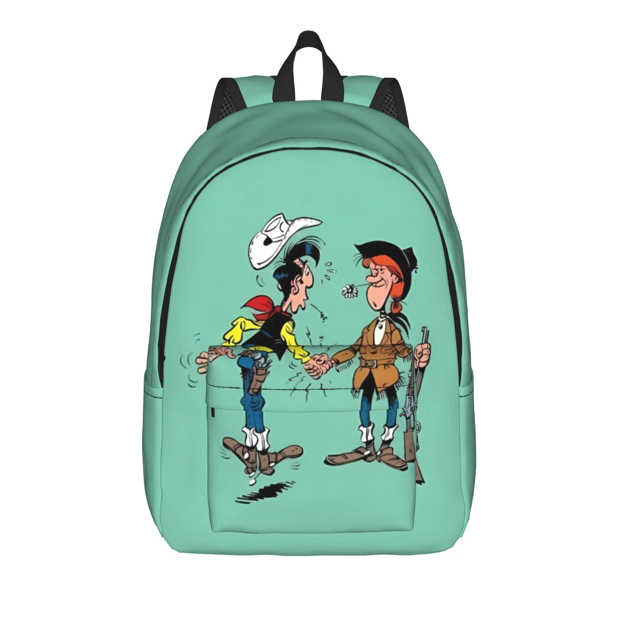 Lucky Luke Cartoon Comics (4) Backpack  College Backpacks Youth Cute School Bags High Quality Lightweight Rucksack