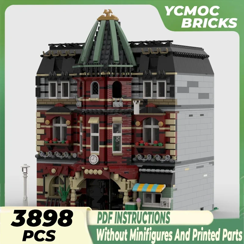 Moc blocos de construção modular vista rua tijolo escola tijolos técnicos diy montagem brinquedos construção para crianças presentes do feriado