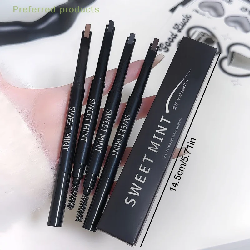 Doppelköpfiger Augenbrauenstift, natürlich, langlebig, wasserfest, schweißfest, Augenbrauenstift, Augen-Make-up-Kosmetik für Anfänger, 2-in-1
