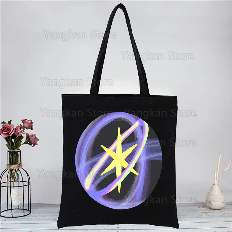 حقائب يد نسائية من KATSEYE Gnarly، حقائب تسوق قماشية، حقيبة تسوق قابلة لإعادة الاستخدام، صديقة للبيئة وقابلة للطي #3