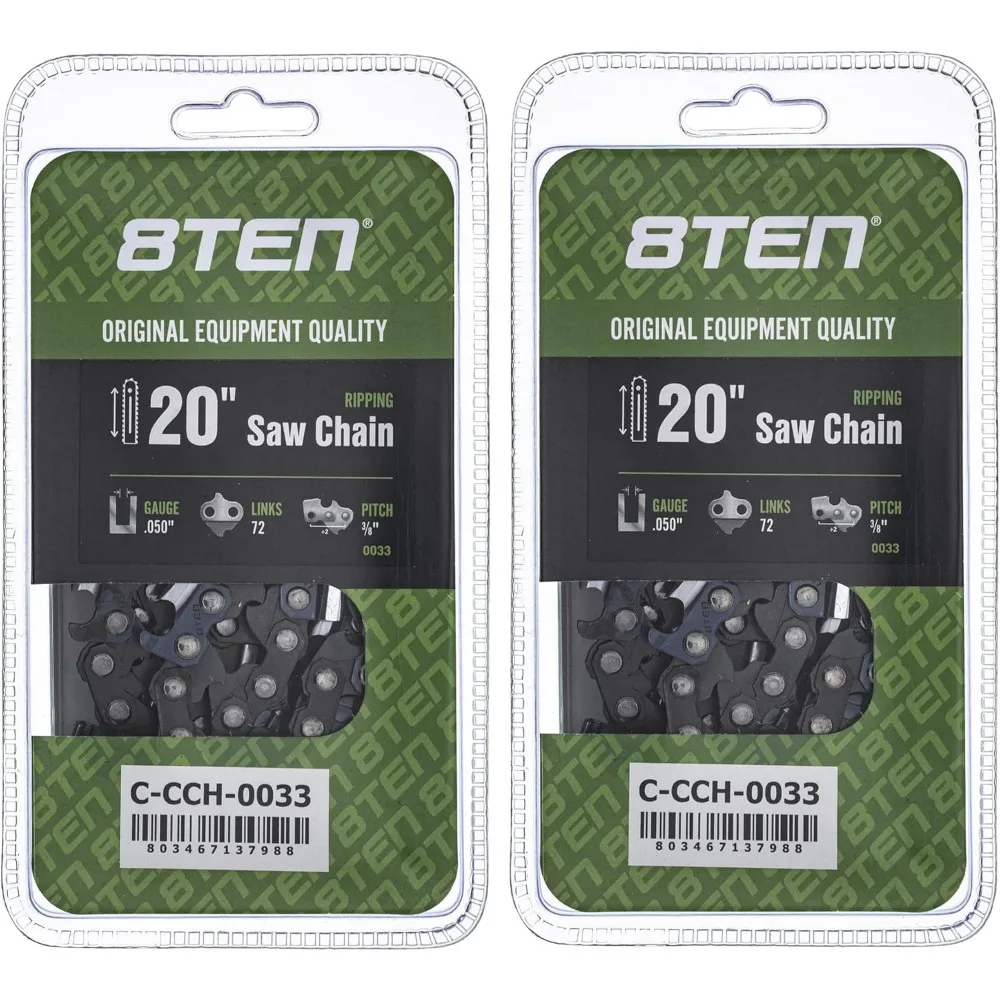 

20-дюймовая цепь для бензопилы 050 3/8 72DL для Rancher 372XP MS 270 PP5020AV, 2 штуки в упаковке