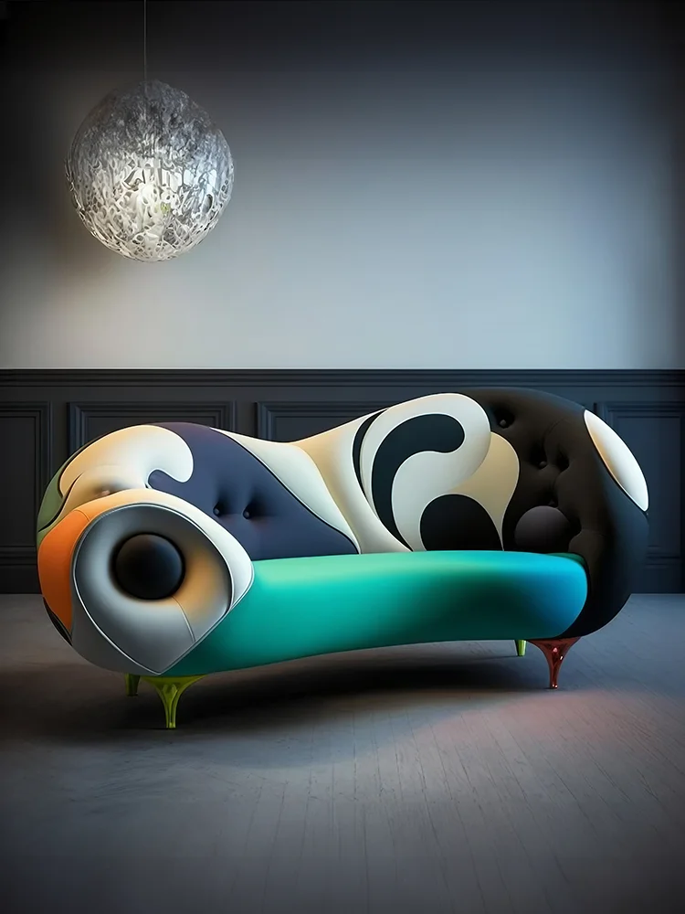 Original Design Art Aesthetic Painting Concubine Position Fabric Sofa Chair, International Pavilion Furniture
