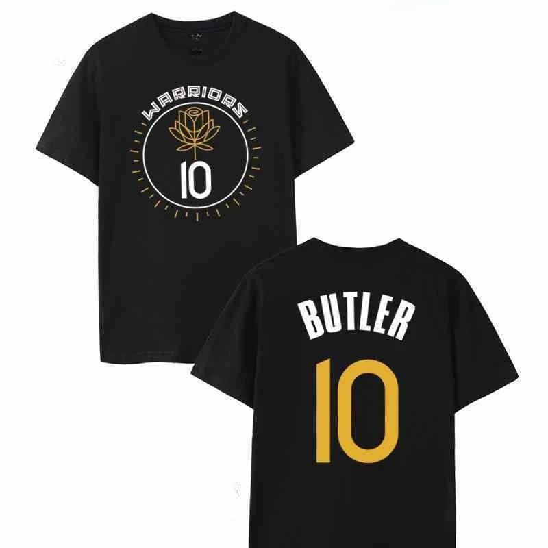 

Warriors Butler T-shirt Short Sleeve No. 10 Cotton Printed Jersey Rose City Jersey Vintage Basketball Training Casual Summer