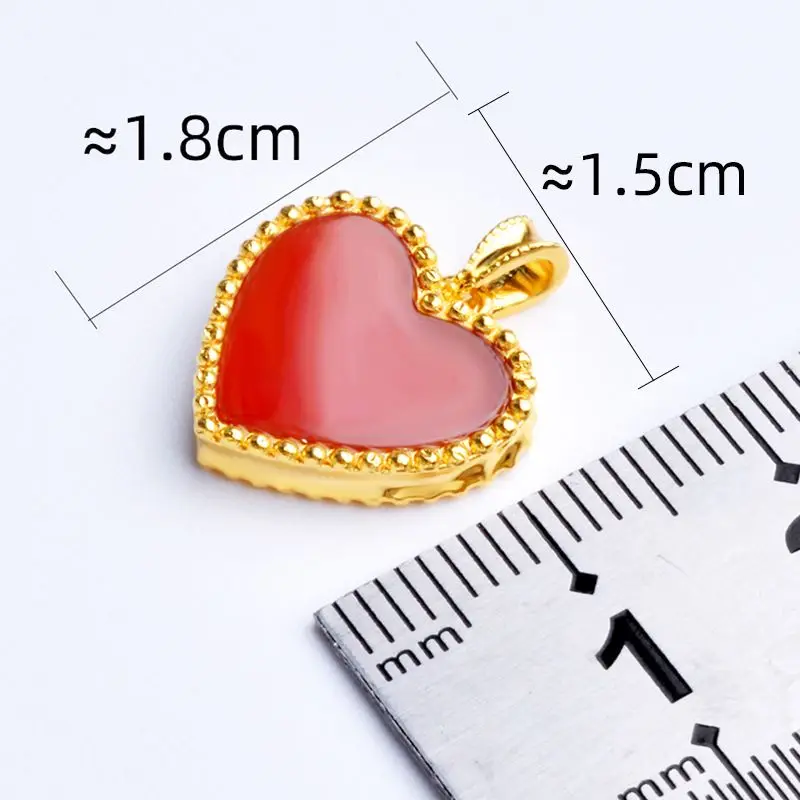 Fine Jewelry Real 18k Gold Necklace Pendant Pure Au750 Love Design Gift for Women d673