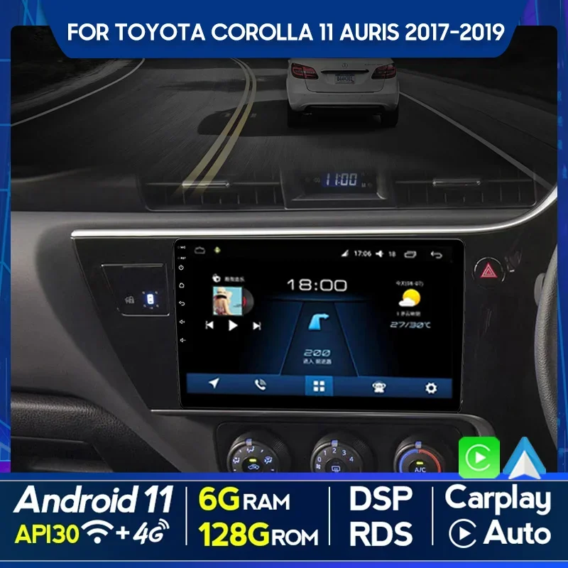 Android Car Radio Multimedia Player for Toyota Corolla11 Auris 2017-2019RHD Carplay Auto Smart Systems Car Stereo GPS Navigation