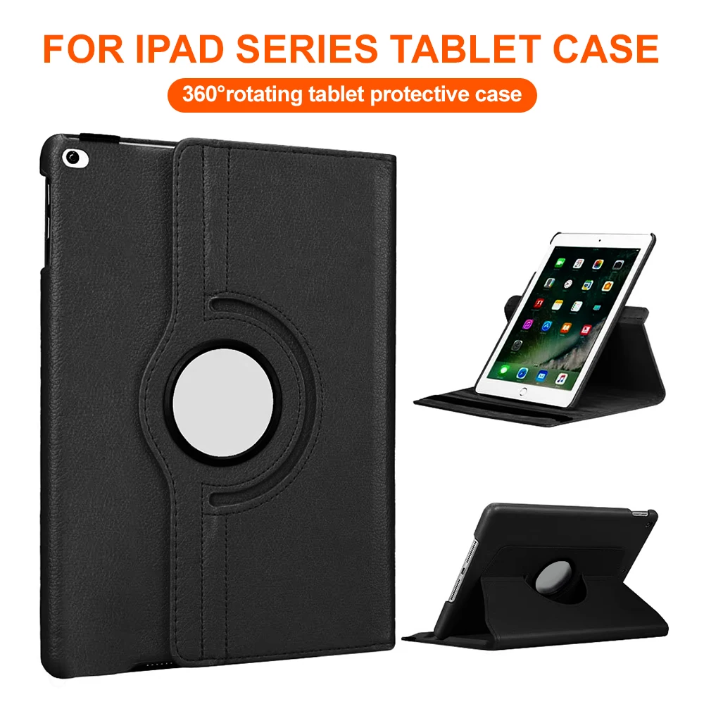 360 Rotating Stand Lychee Pattern Leather Case For iPad A16 11th 10th Pro 11 Air 13 M4 M5 Air 5 4 Mini 7 6 8.3 7th 8th 9th Cover