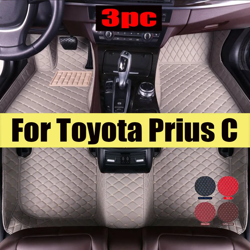 

Car Floor Mats For Toyota Prius C Aqua NHP10 2012~ 2019 Carpets Rugs Luxury Leather Mat Rugs Car trunk mat 2013 2014 2015 2016