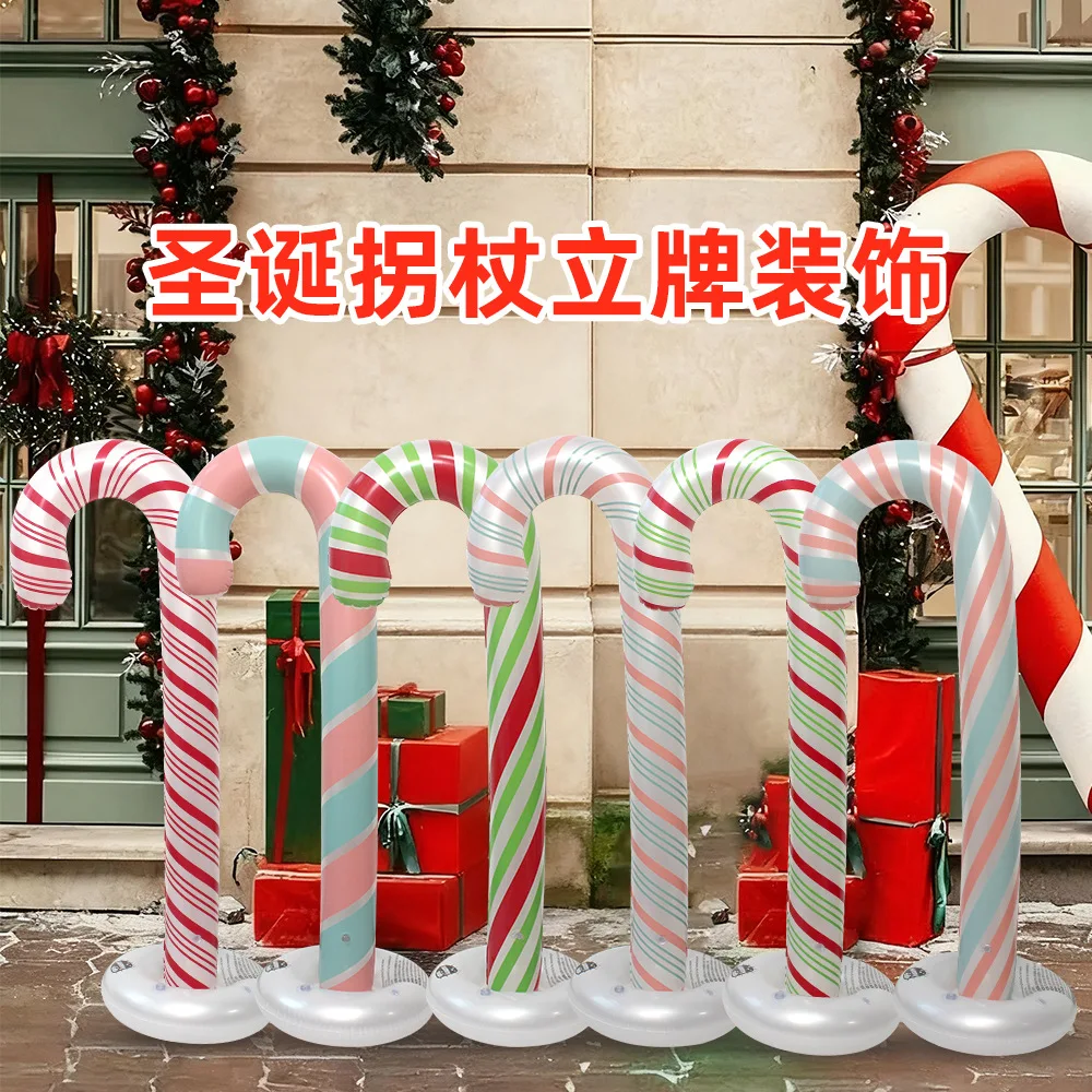 Inflatable Christmas Candy Cane Stand Decorations Holiday Yard Inflatable Candy Cane Stick