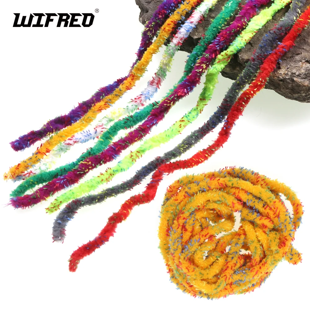 Wifreo 3M Fly Tying Mottled Mop Chenille Emerging Caddis Nymph Woolly Bugger Streamer Saltwater Flies Trout Lure Making Material