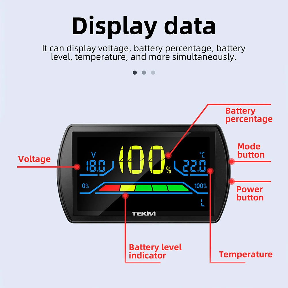 8856A Battery Capacity Volt Meter with Alarm DC 7-100V Digital Acid ternary lithium iron phosphate battery Level Indicator Gauge