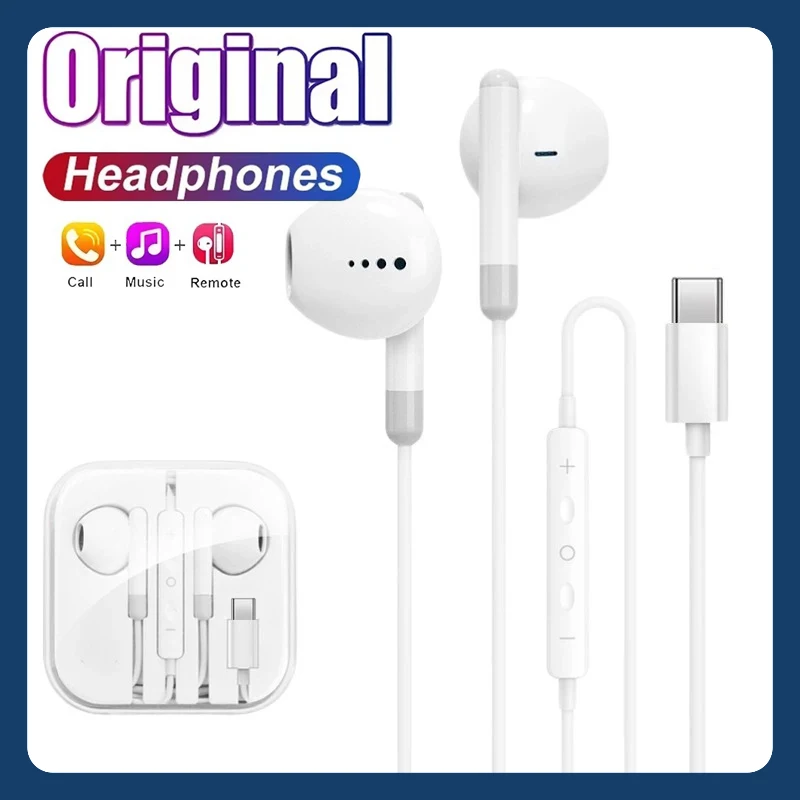 Original Type C Wired Headphone For Xiaomi 14 13 Pro Ultra Lite 3.5MM Earphone Redmi Poco Huawei Samsung iPhone Earbuds Headset