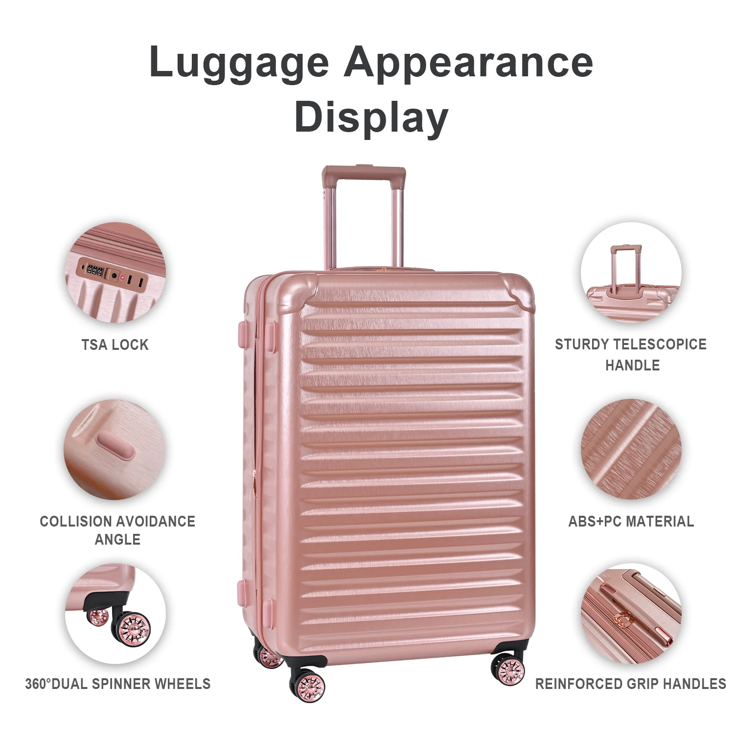 ZHUISHU-Ensembles de bagages extensibles avec roues tournantes, serrure TSA légère, ABS et PC, nouveau modèle, 20 po, 24 po, 28 po, 3 pièces