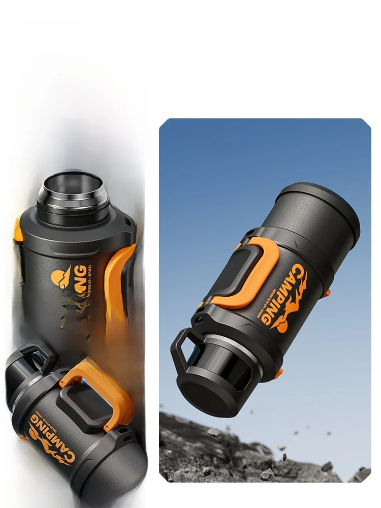 Large Capaci Travel Insulated Water Bottle Portable Car Vehicular Men's New Model Warm Hot Water Bottle Stainl Steel Cup