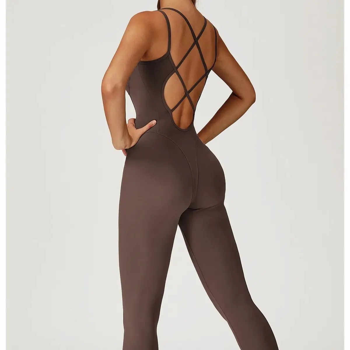 Naked Jumpsuit Cross back Women's Yoga Set One Piece Slim Yoga suit Outdoor Running Fitness suit Sexy Female Push Up Workout Set