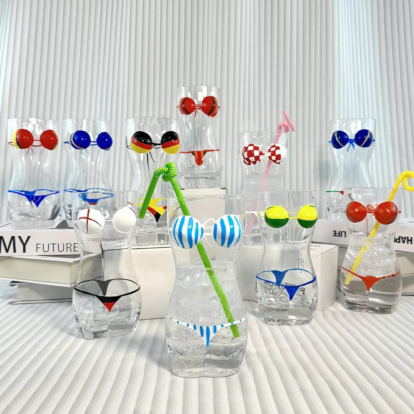 Creative Hand-Painted Draft Beer Glass For Home Use Sexy Glass Cup Large Capacity TikTok Bar Fan Cup