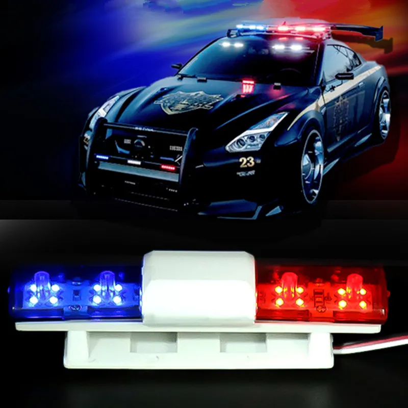 Multifunction Rotating Flashing LED Police RC Car Alarming Lights Lamp Part for 1/10 1/8 HSP Traxxas TAMIYA CC01 Axial SCX10 D90