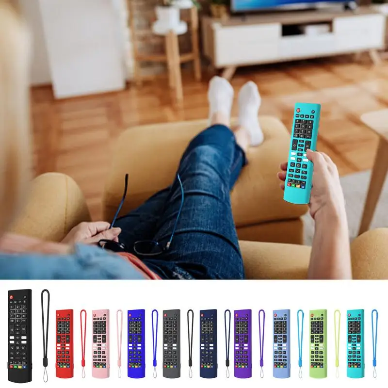 Smart TV Remote Cover Silicone Protective Remote Control Case with Lanyard Scratch Prevention Remote Skin Sleeve Smart TV