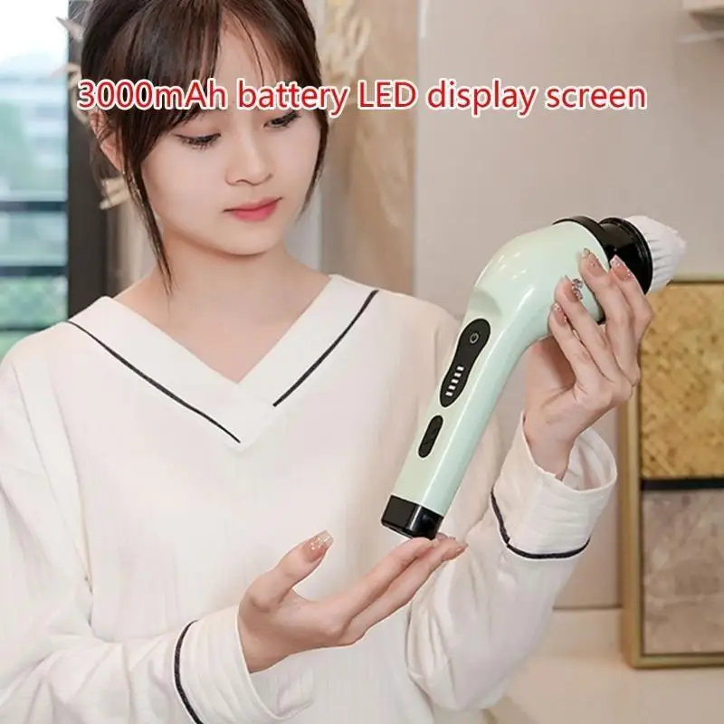 Electric Spin Scrubber Electric Cleaning Brush with 6/9 Replaceable Brush Heads