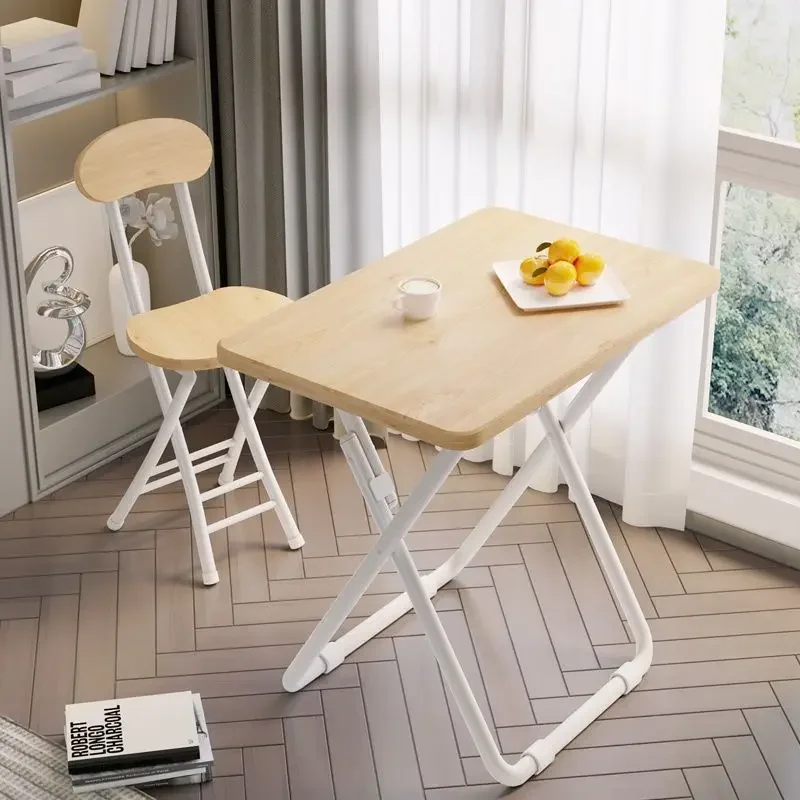 Computer Table and Chair Set, Simple Folding Table and Chair Combination, Dormitory Writing Table, Dining Rental House Balcony