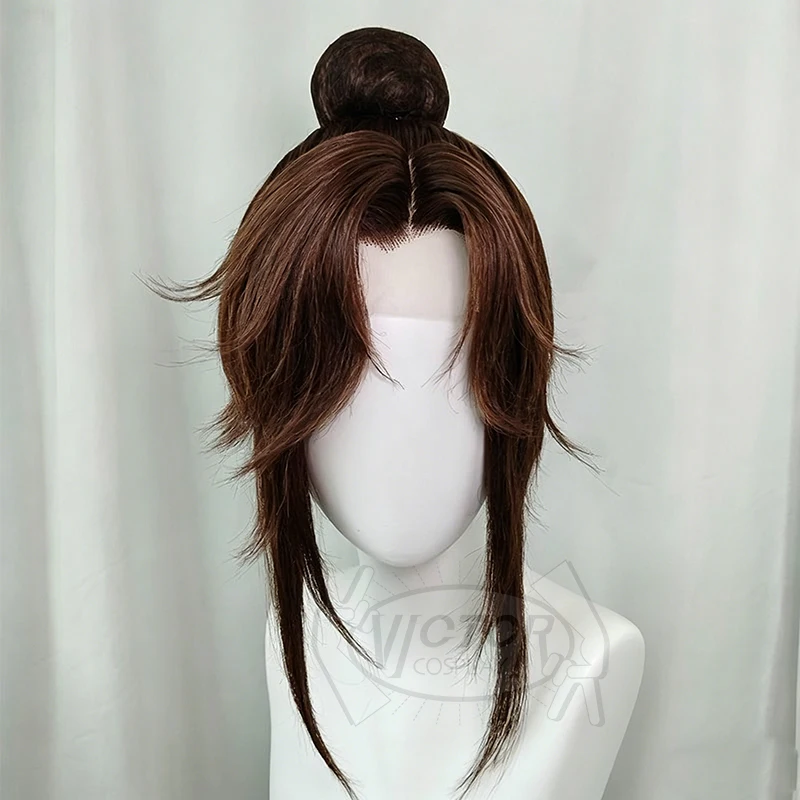 Game Ashes of The Kingdom Guangling Prince Cos Wig 40cm Brown Heat-resistant Synthetic Hair Halloween Party Cosplay Wigs+wig Cap view 4