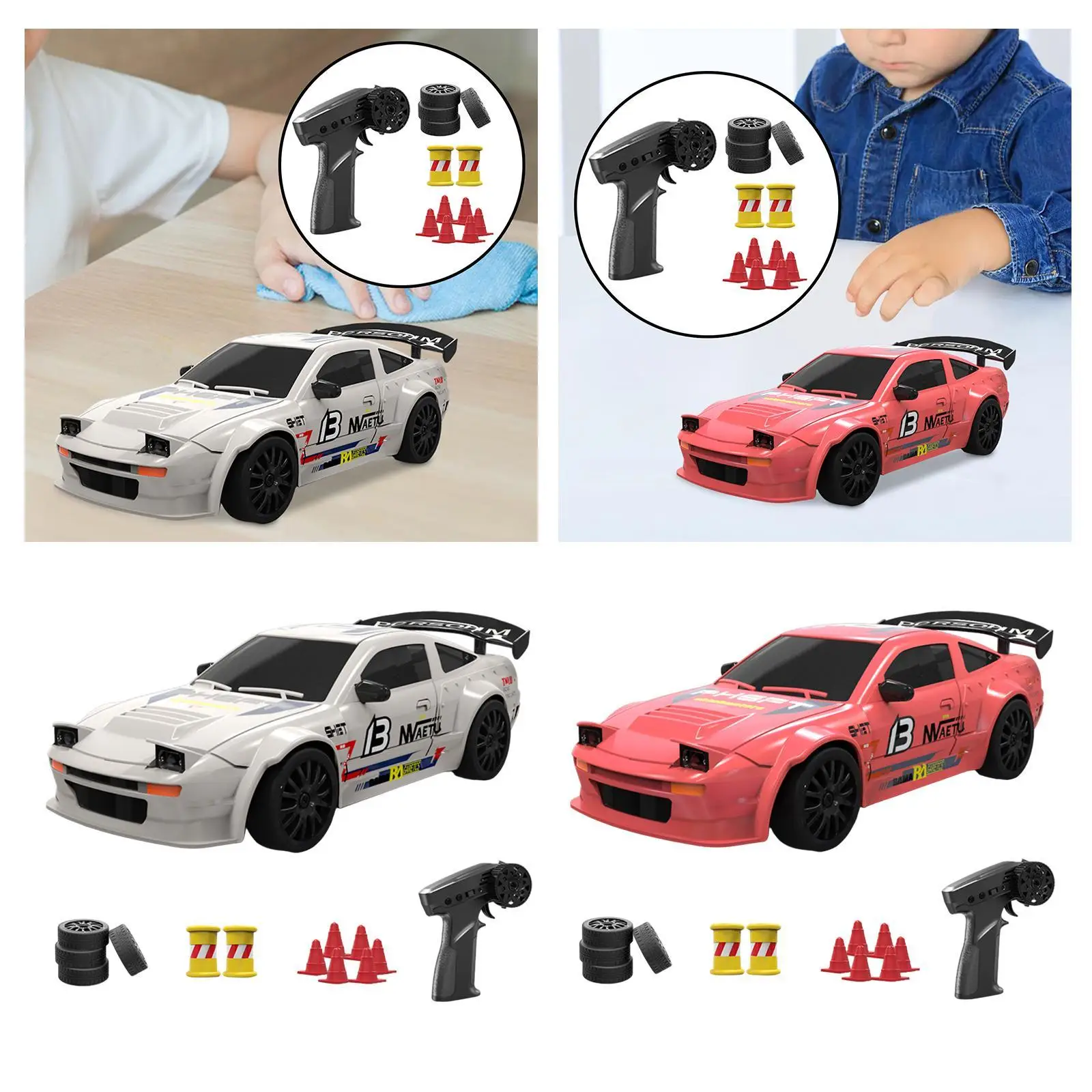 Escala 1:24 RC Drift Tire Car Modelo Drift Sport Toy Car para meninos meninas adultos