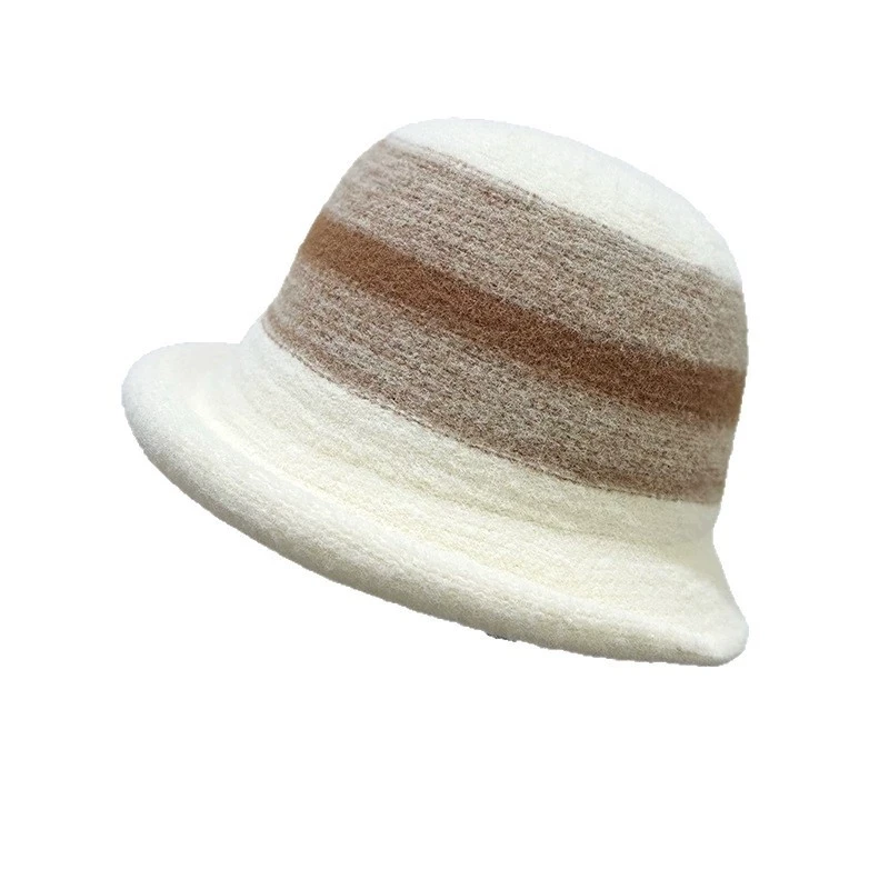 Neuer Fischerhut für Mütter im britischen Stil mit gerollter Krempe für Damen. Vielseitiger Hut mit kurzer Krempe und stilvollem Look – Detail 10