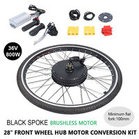 Electric Motor Conversion Kit 36 V 800 W for Front Wheel 28 Inch Controller Bag Throttle Brake Lever PAS Electric Bicycle Kit
