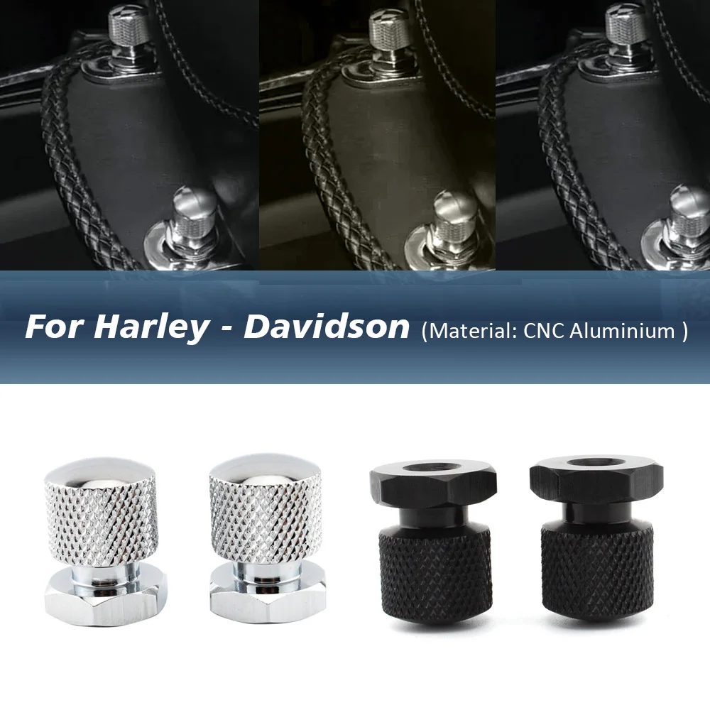 2PCS Rear Seat Screw Trim Cover cap Solo Nut Bolt For Harley Davidson Ultra Street Glide Road King Fat Boy FXDR FLTRXSE FLDE