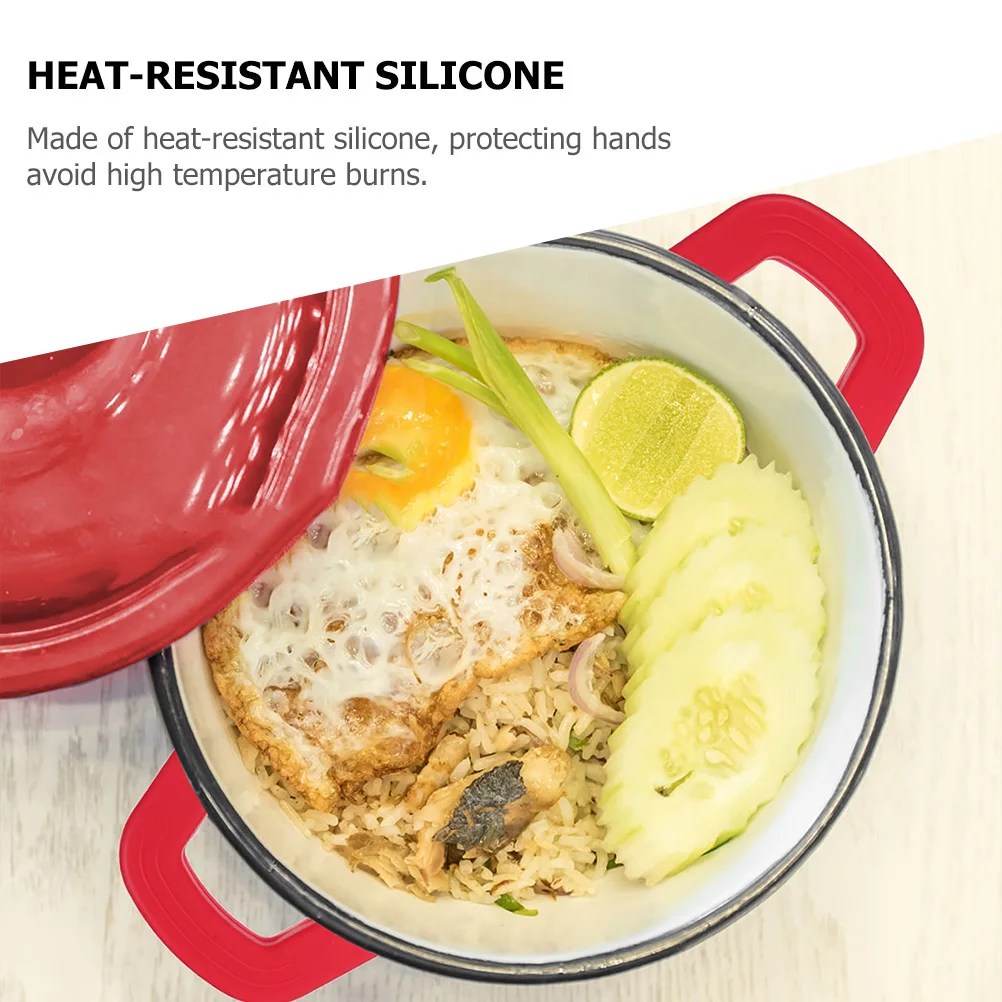 

6pcs Silicone Pot Handle Covers Heat Resistant Anti-Scalding Wok Handle Holders Non-Slip Kitchen Cookware Accessories