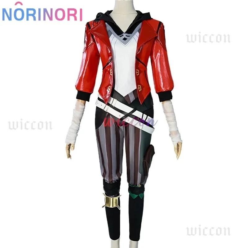 Game LOL Arcane Vi Cosplay Costume Piltover Enforcer Outfit Vi Uniform Red Wig Suit Halloween Carnival Role Play Props Woman