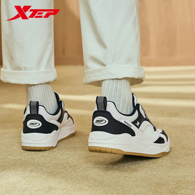Xtep Low Top Skateboarding Shoes for Men  Winter Leather Warm Lightweight Fashionable Versatile Casual Sneakers 976419310009