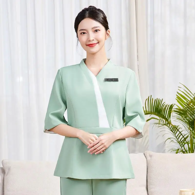 costume-de-technicien-de-beaute-a-col-en-v-pour-femmes-ensemble-pantalon-deux-pieces-bain-de-pieds-center-de-sante-spa-massage-hotel-vetements-de-travail